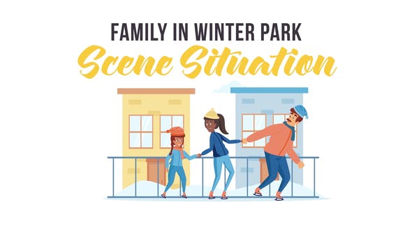 Videohive Family in winter park Scene Situation 29246930