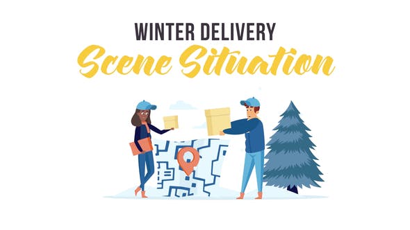 Videohive Winter delivery Scene Situation 29247029
