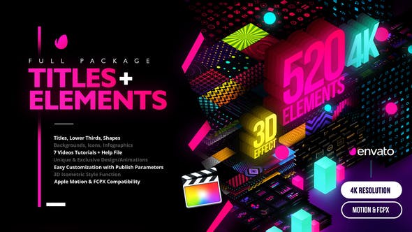 Videohive - Modern Pack of Titles and Elements for FCPX - 4K - 28907886