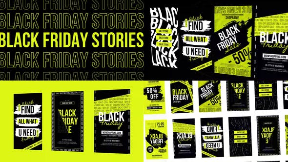 Videohive Stories Black Friday Instagram NEON 29506256