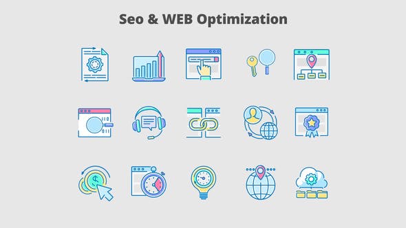 Videohive Seo Optimization - Filled Outline Animated Icons 29648225