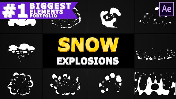 Videohive Cartoon Snow Explosions | After Effects 29611073