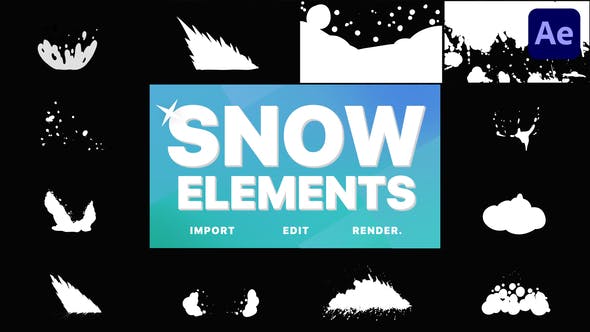Videohive Snowy Elements | After Effects 29621259