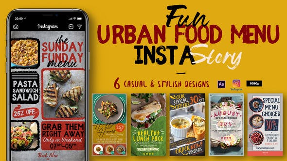 Videohive Fun Urban Food Menu Instagram Stories 29556426
