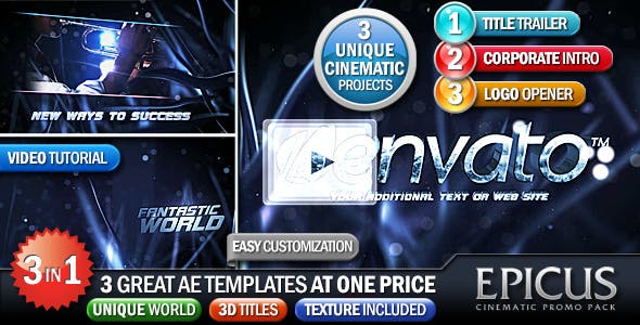 Videohive EPICUS 3in1: Cinematic Promo Pack 145641