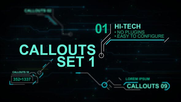 Videohive Callouts set 1 hi-tech 24318158