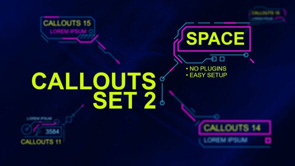 Videohive Callouts set 2 space 24318176